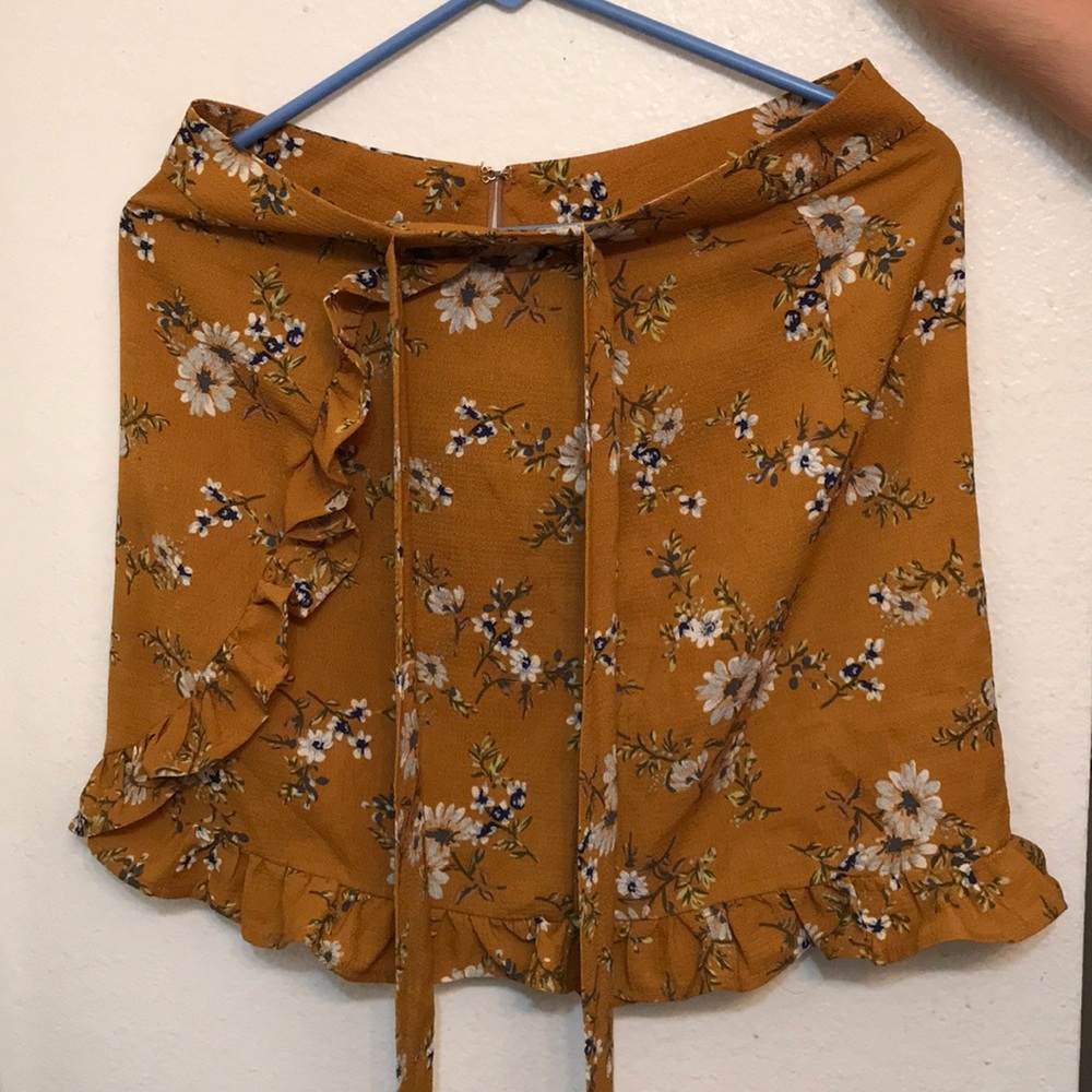 Beautiful  Brown Wrap floral skirt